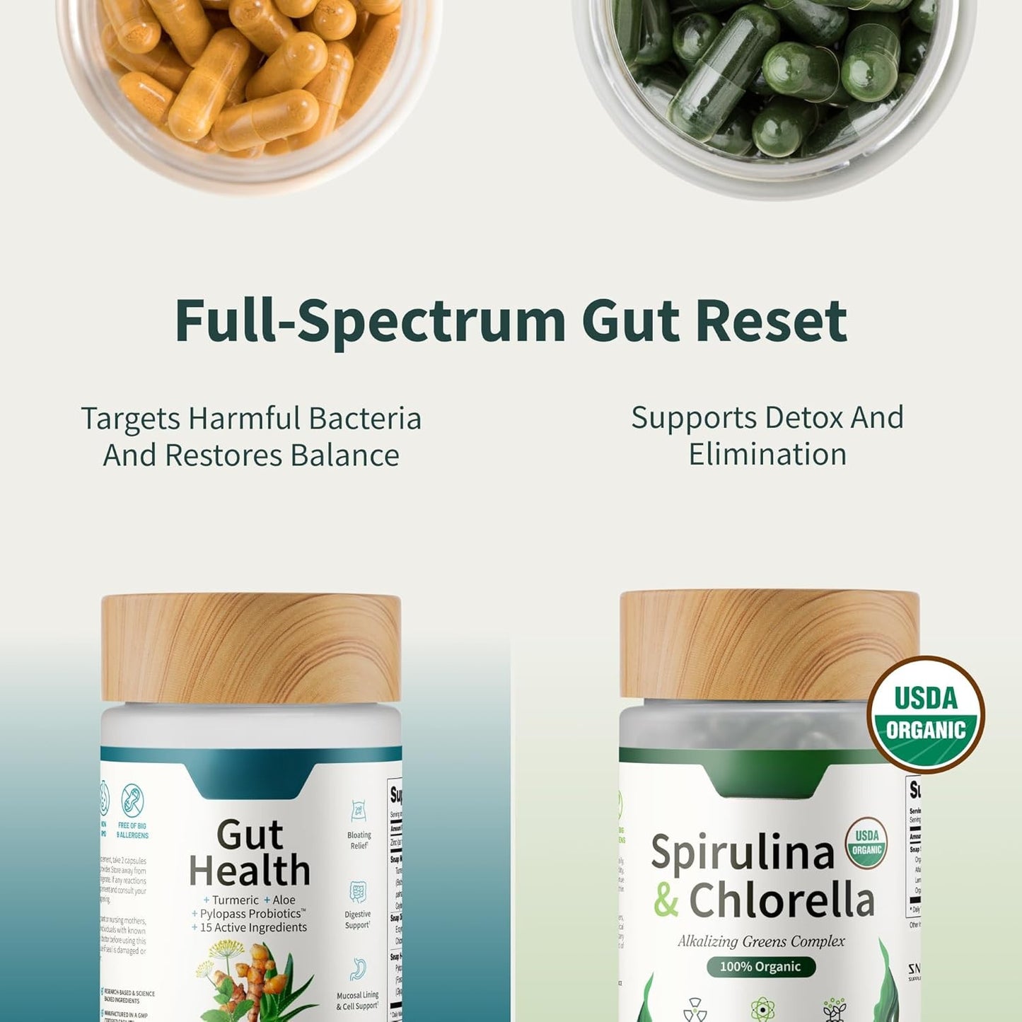 Gut Health + Spirulina & Chlorella Bundle